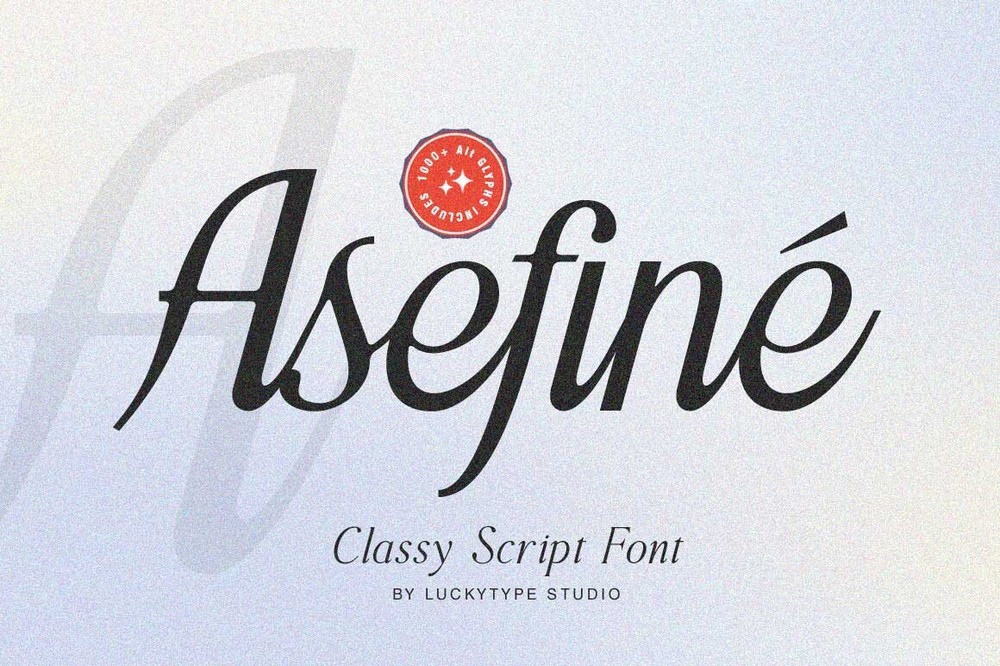 Пример шрифта Asefine Regular