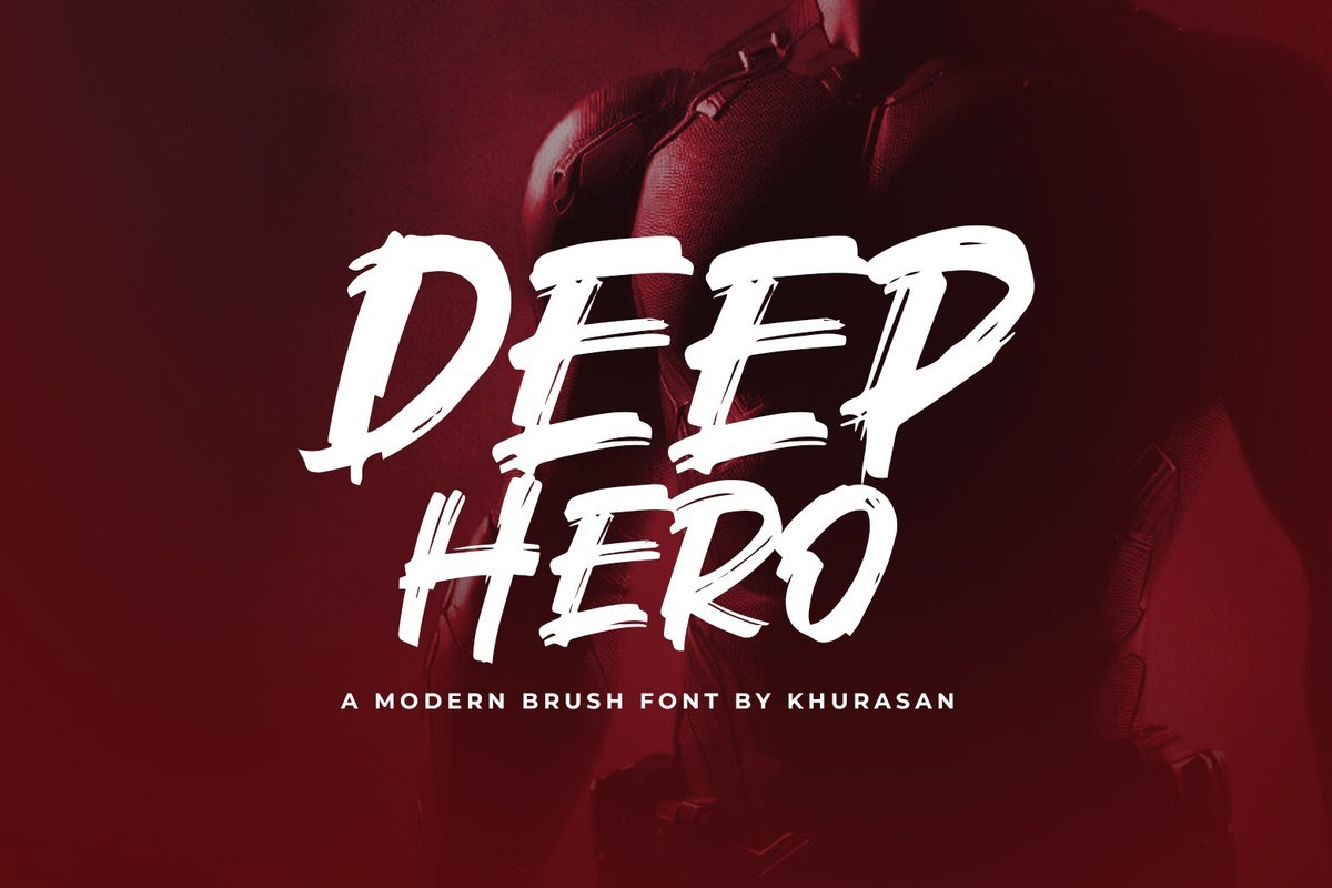 Пример шрифта Deep Hero Regular