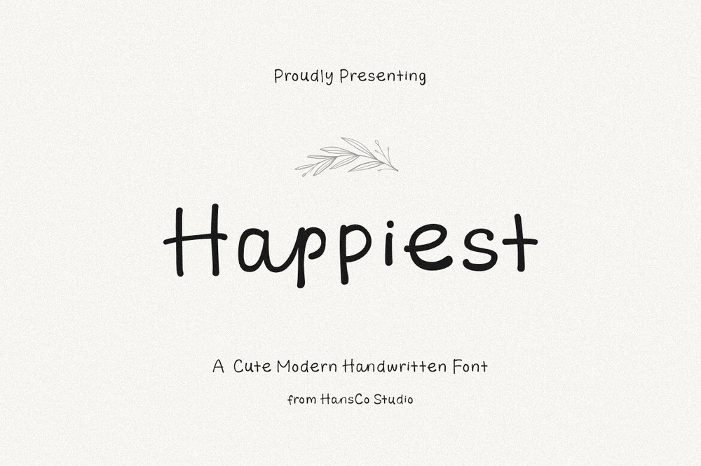 Пример шрифта Happiest