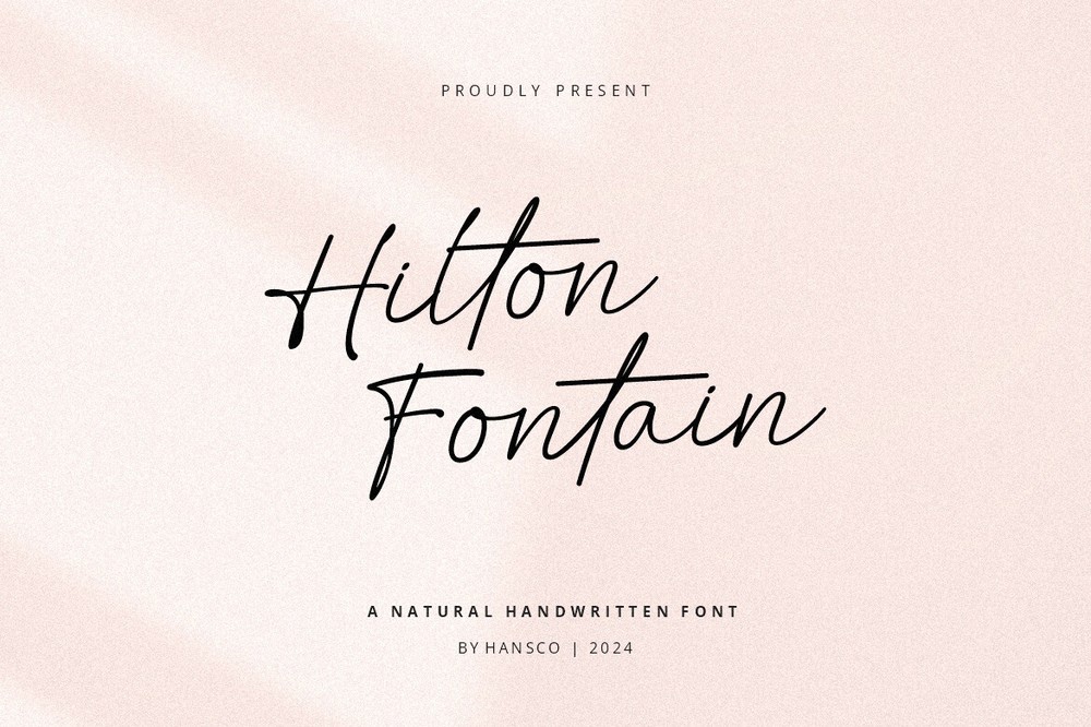 Пример шрифта Hilton Fontain