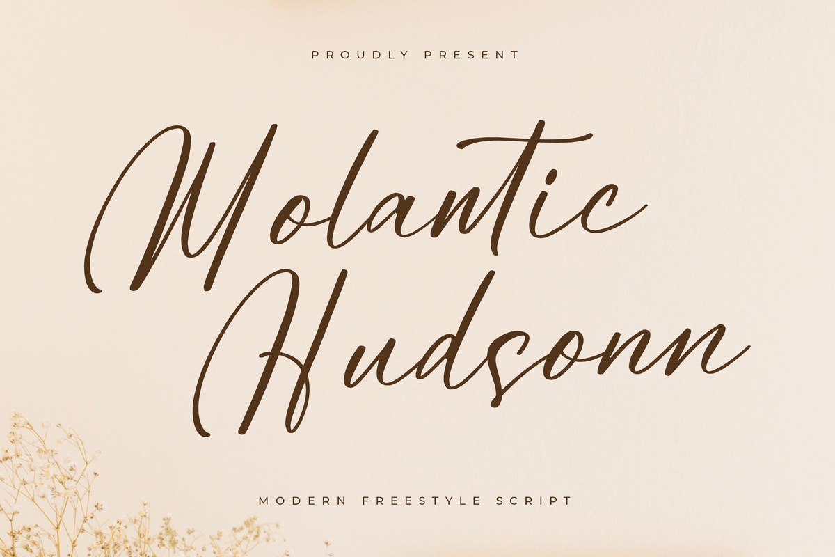 Пример шрифта Molantic Hudsonn Regular