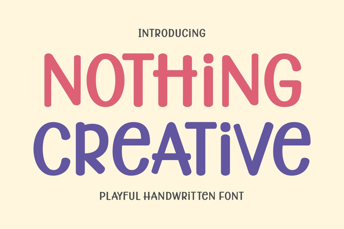 Пример шрифта Nothing Creative Regular