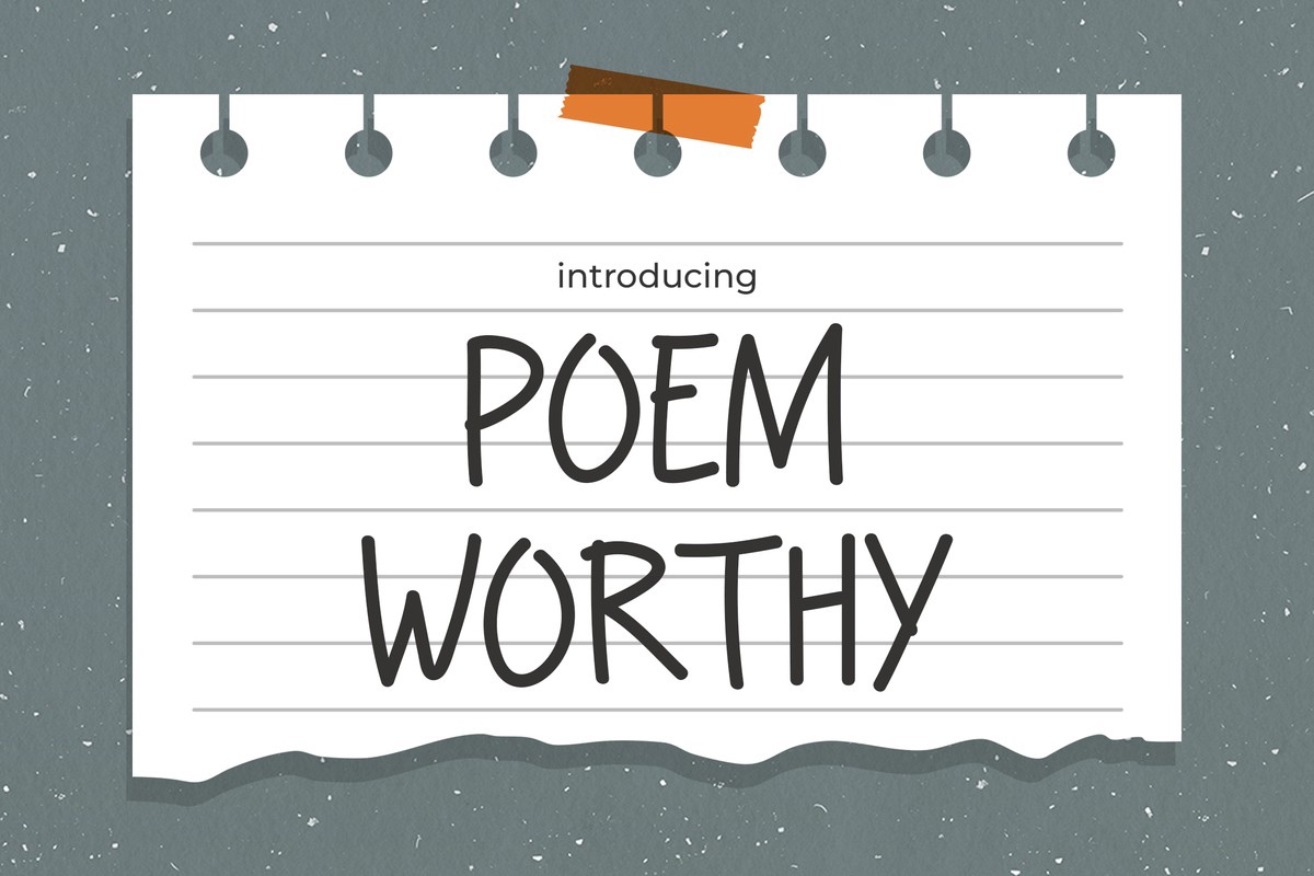 Пример шрифта Poem Worthy Regular