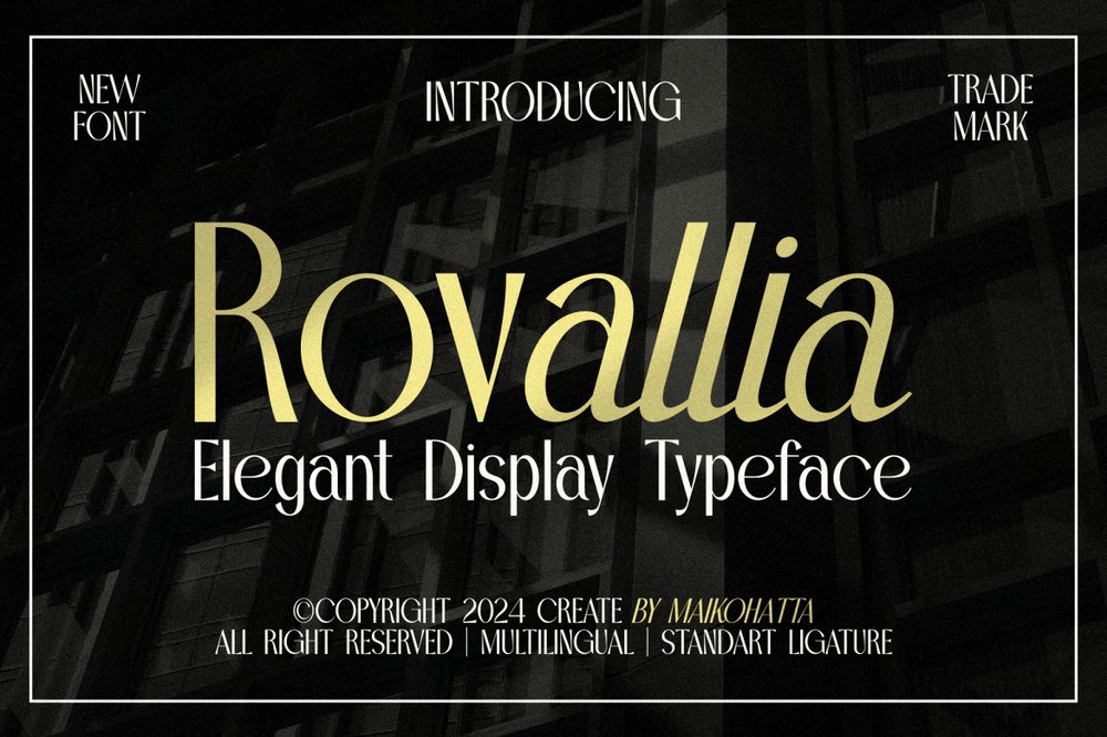 Пример шрифта Rovallia Italic