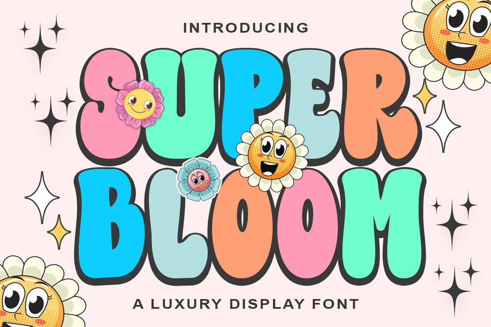 Пример шрифта Super Bloom Regular