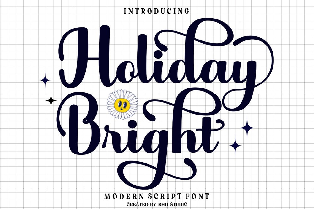 Пример шрифта Holiday Bright