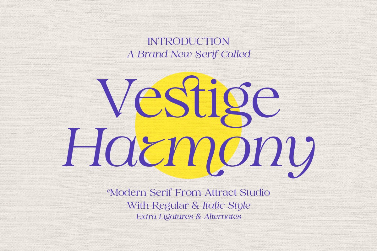 Пример шрифта Vestige Harmony