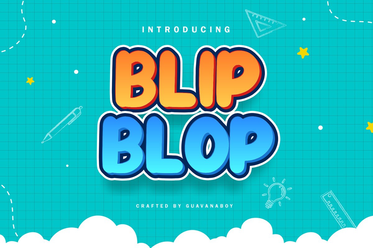 Пример шрифта Blip Blop