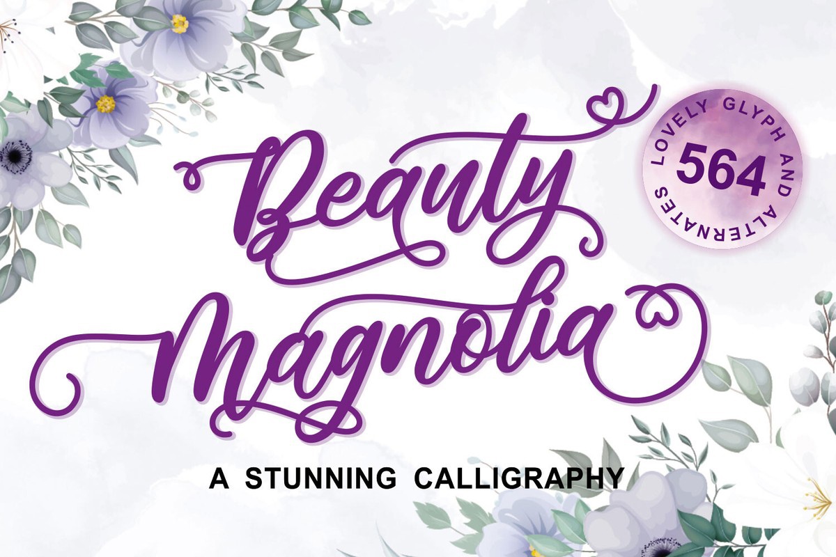 Пример шрифта Beauty Magnolia