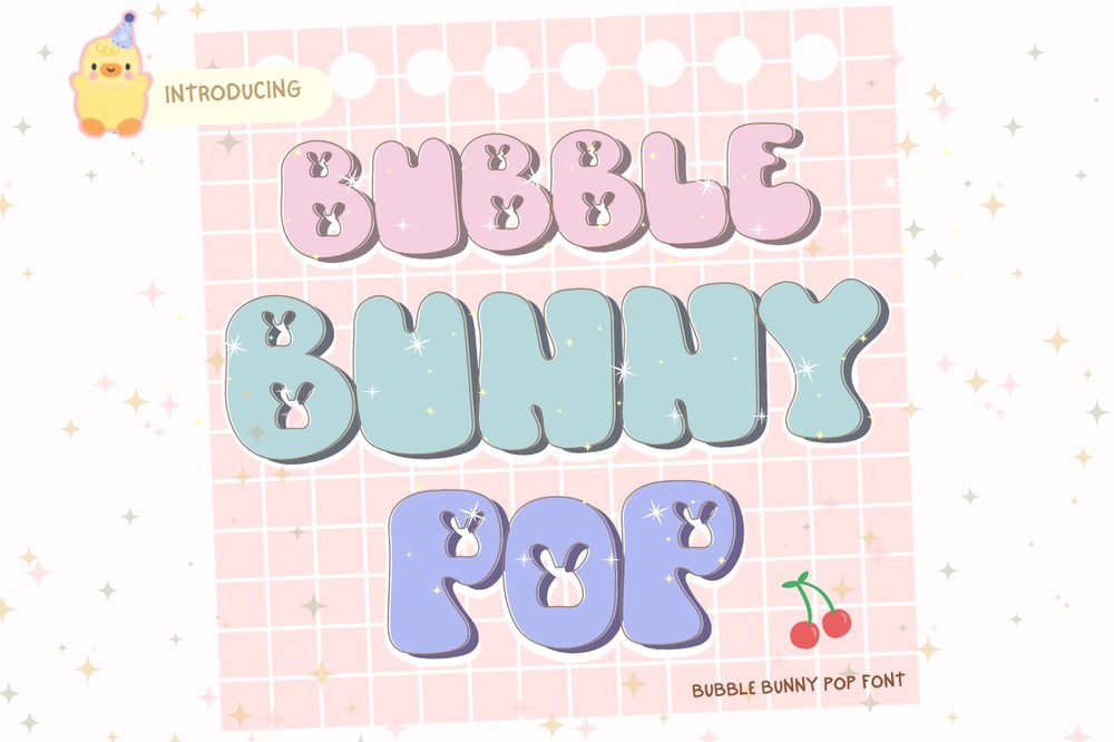 Пример шрифта Bubble Bunny Pop