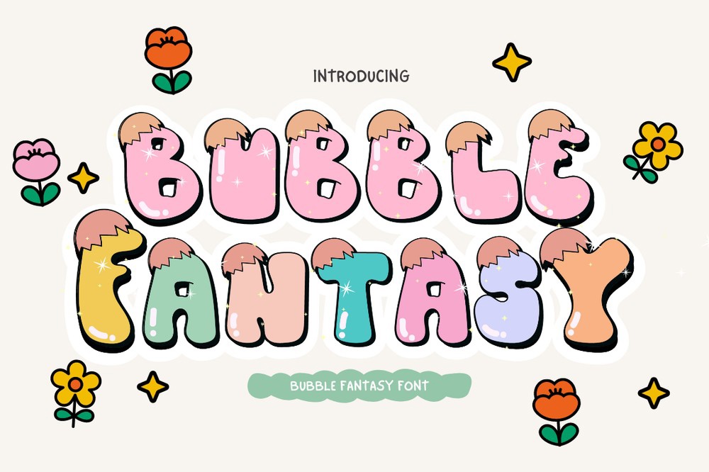 Пример шрифта Bubble Fantasy