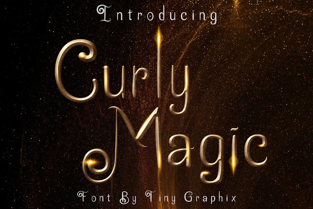 Пример шрифта Curly Magic