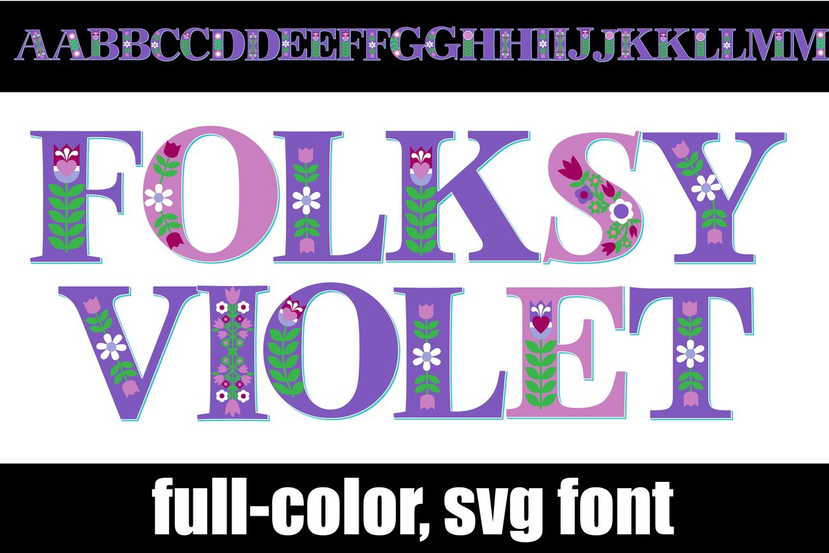 Пример шрифта Folksy Violet CF Regular