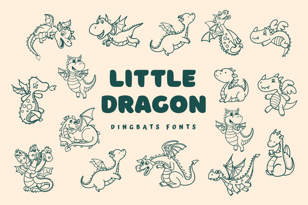 Пример шрифта Little Dragon