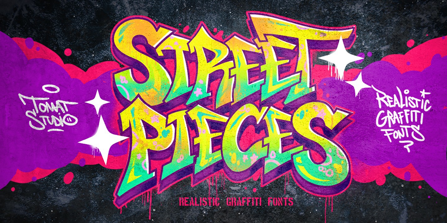 Пример шрифта Sreet Pieces Regular