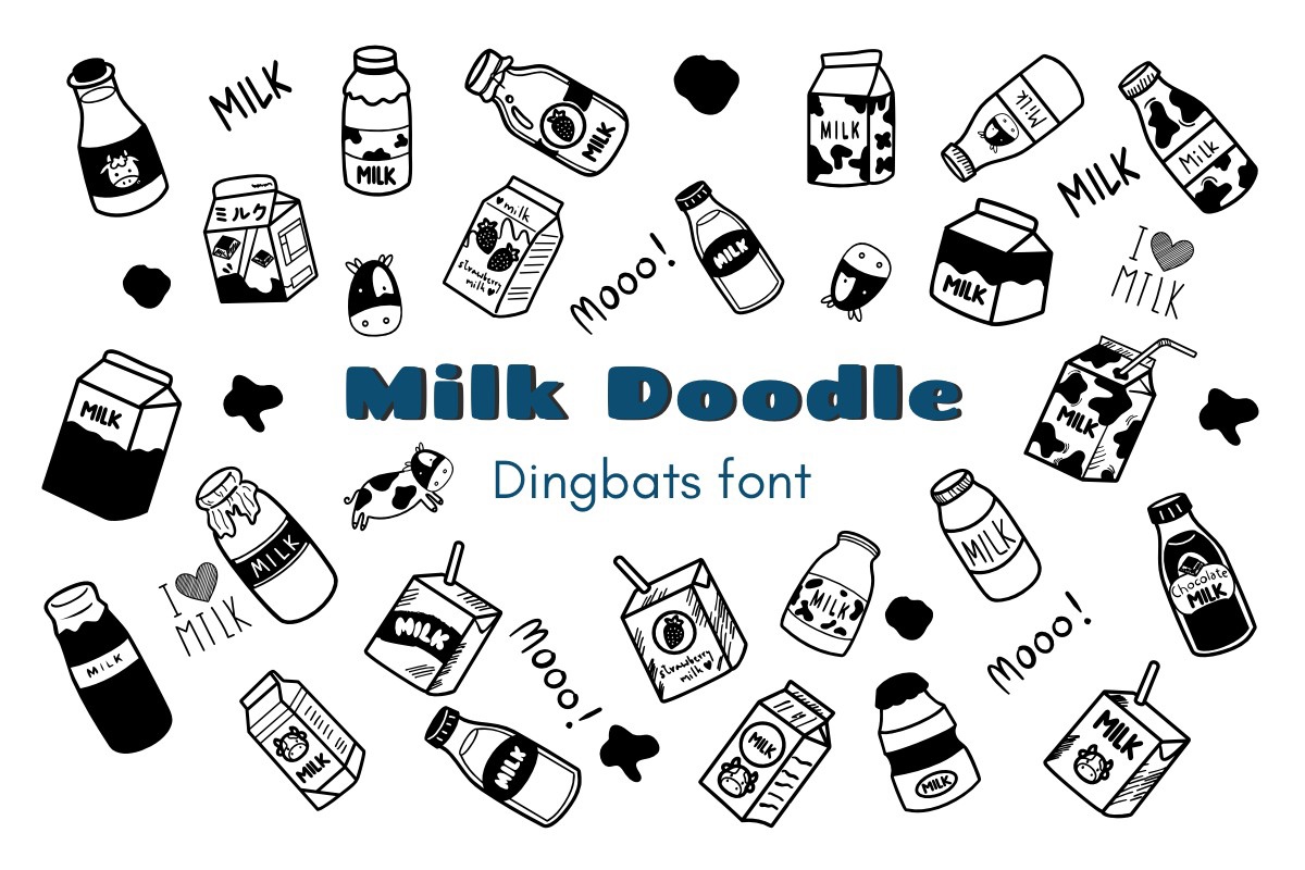 Пример шрифта Milk Doodle