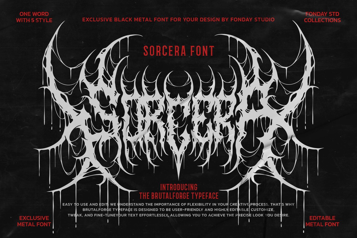 Пример шрифта Sorcera Death Metal Font Regular