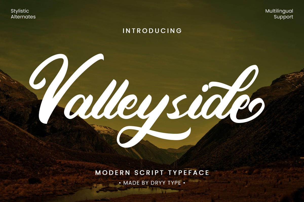 Пример шрифта Valleyside Regular