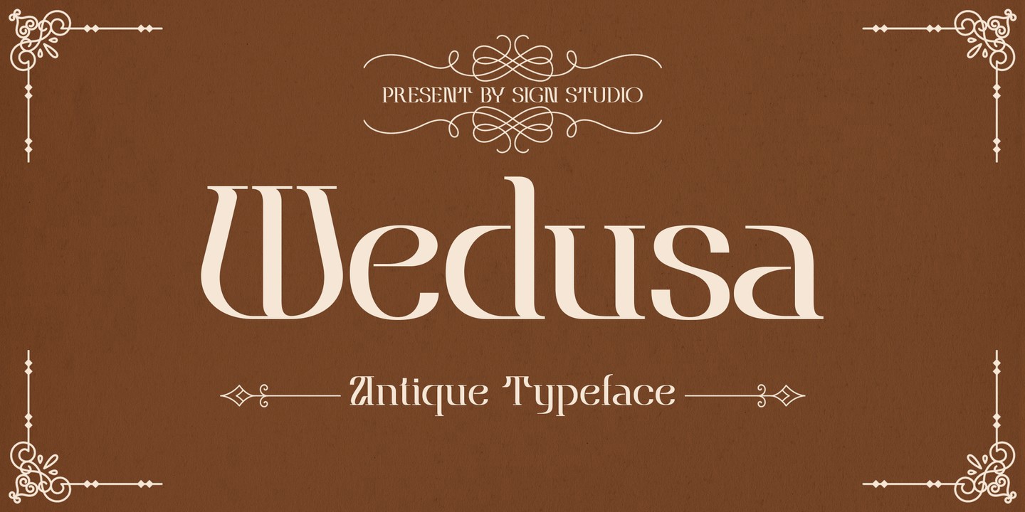 Пример шрифта Wedusa Regular