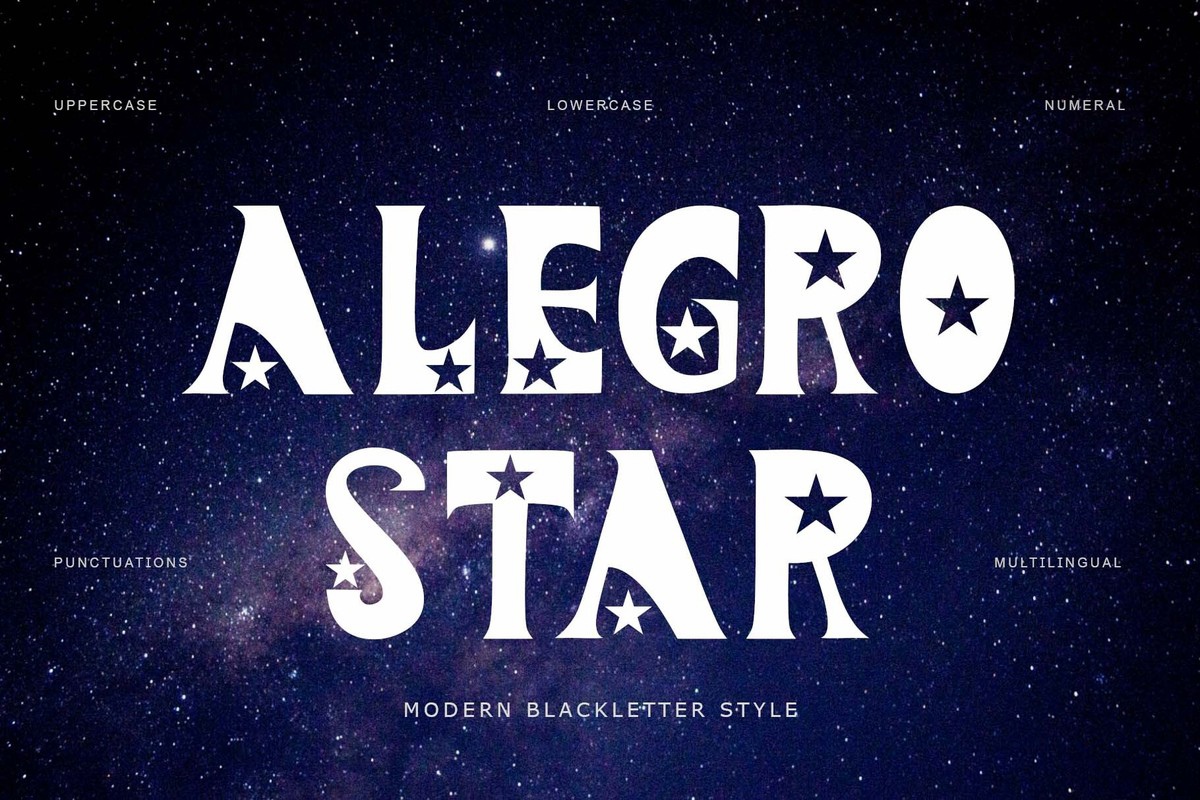 Пример шрифта Alegro Star