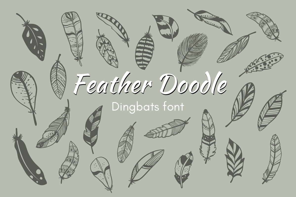 Пример шрифта Feather Doodle Regular