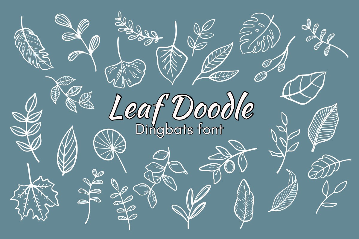 Пример шрифта Leaf Doodle