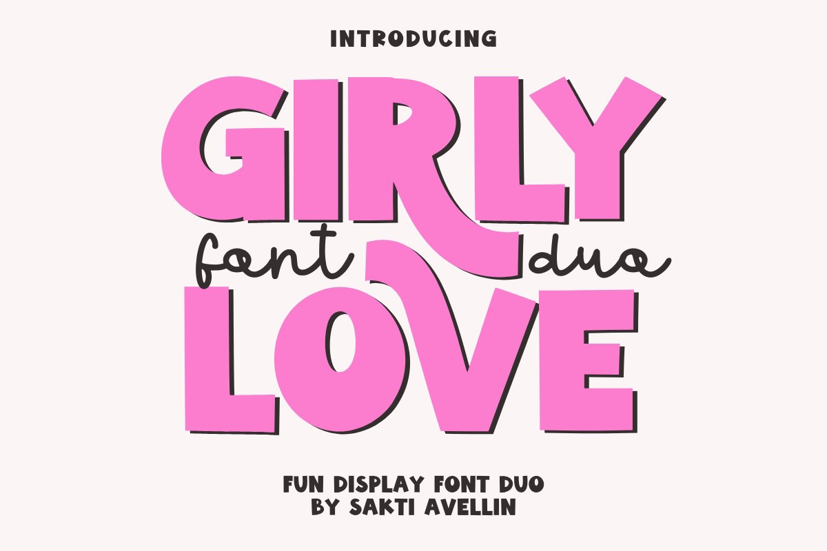 Пример шрифта Girly Love & Heart Regular