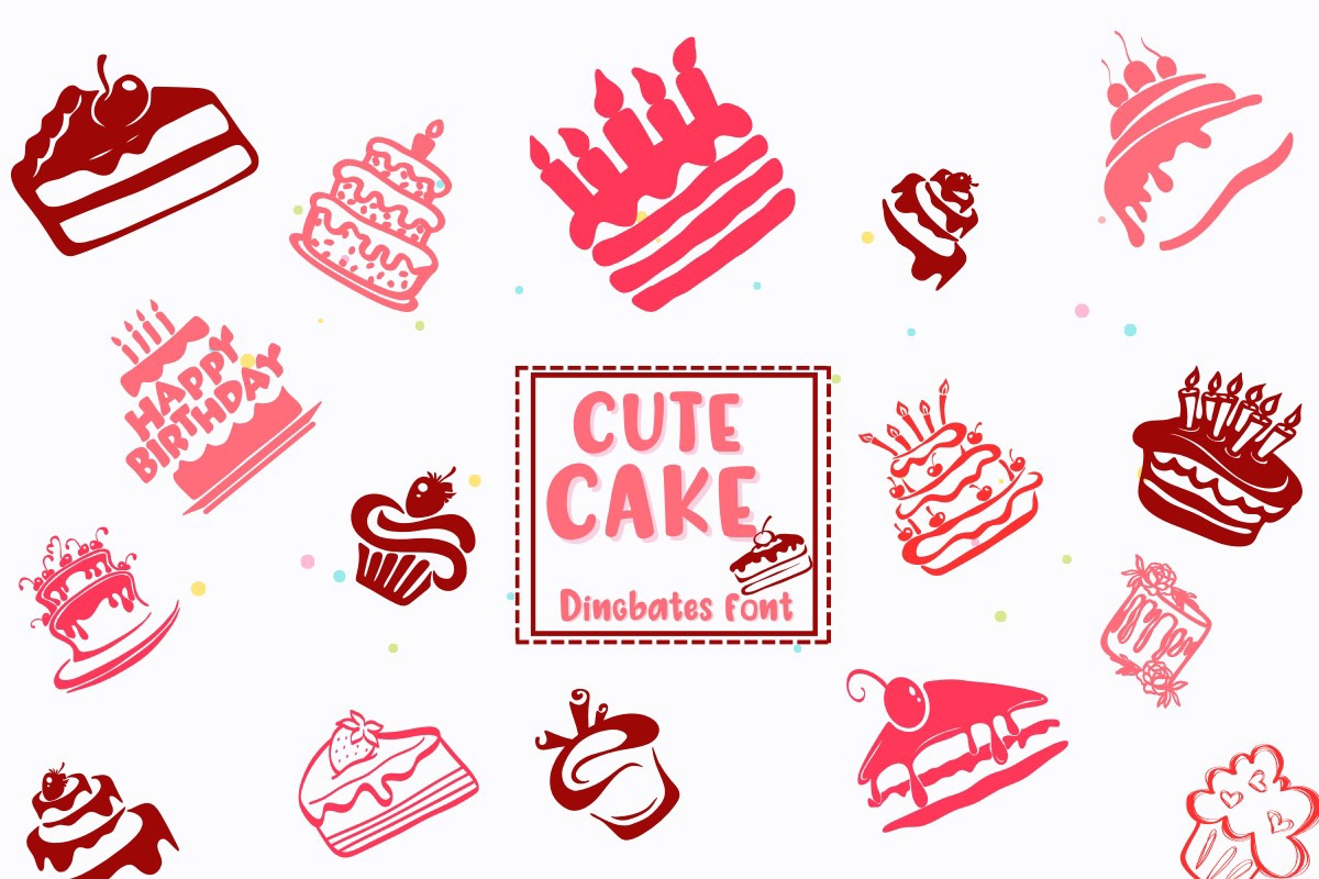 Пример шрифта Cute Cake Regular