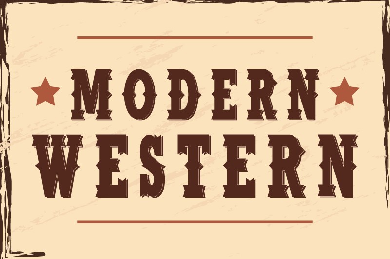 Пример шрифта Modern Western