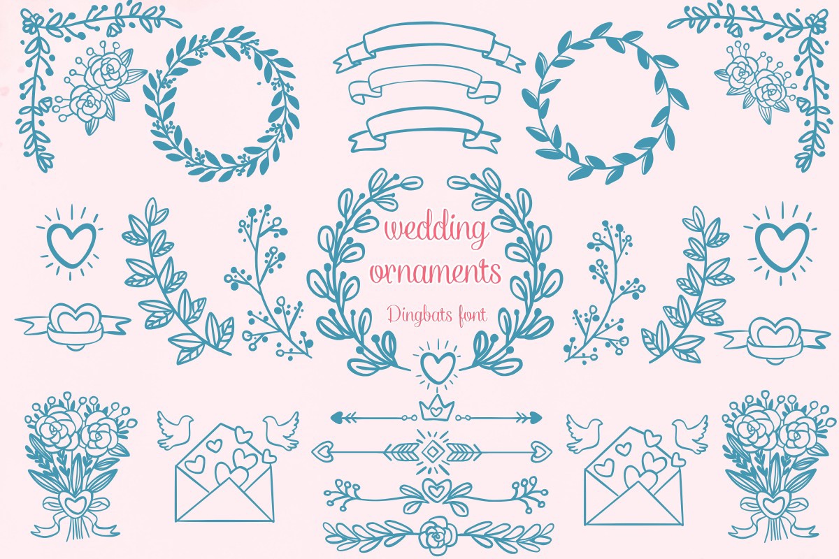 Пример шрифта Wedding Ornaments Regular