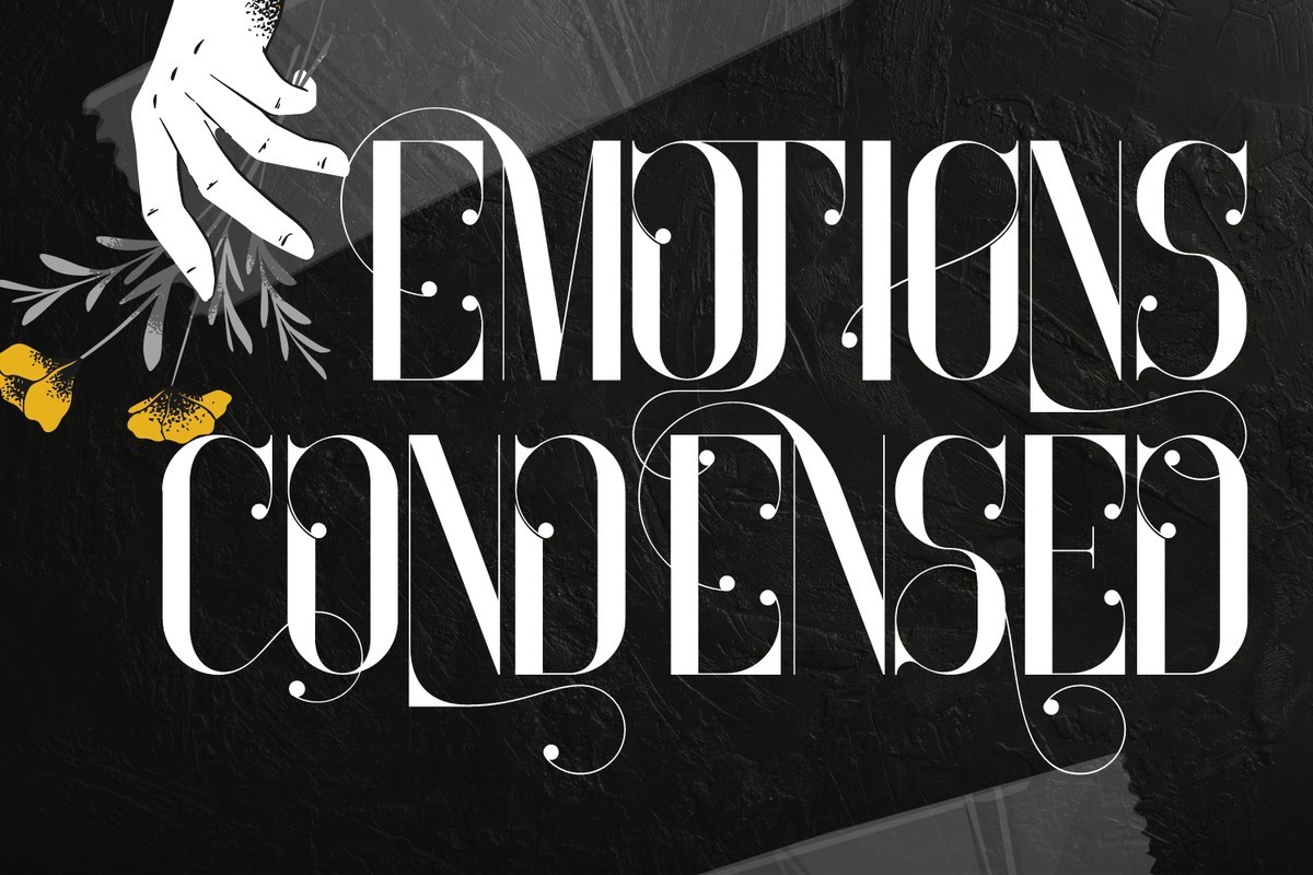 Пример шрифта Emotions Condensed Light Italic