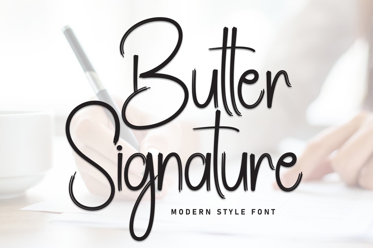 Пример шрифта Butter Signature Regular