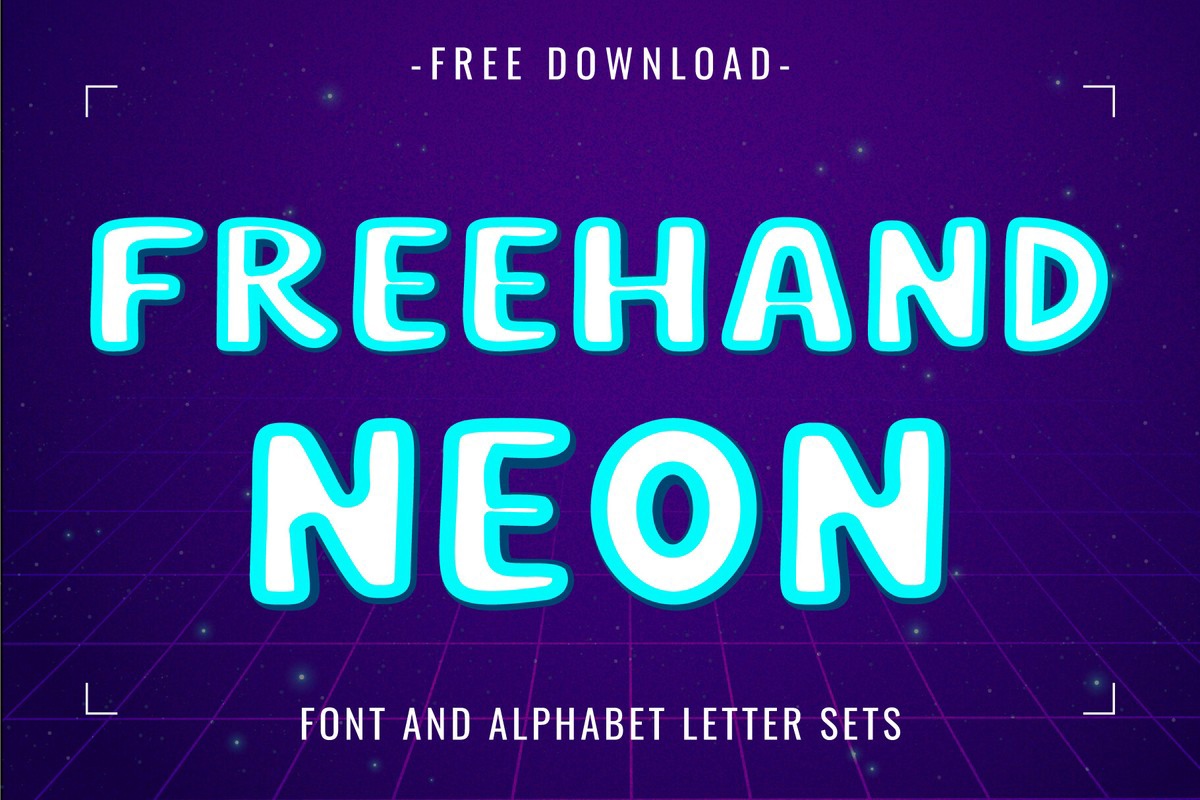 Пример шрифта Freehand Neon Regular