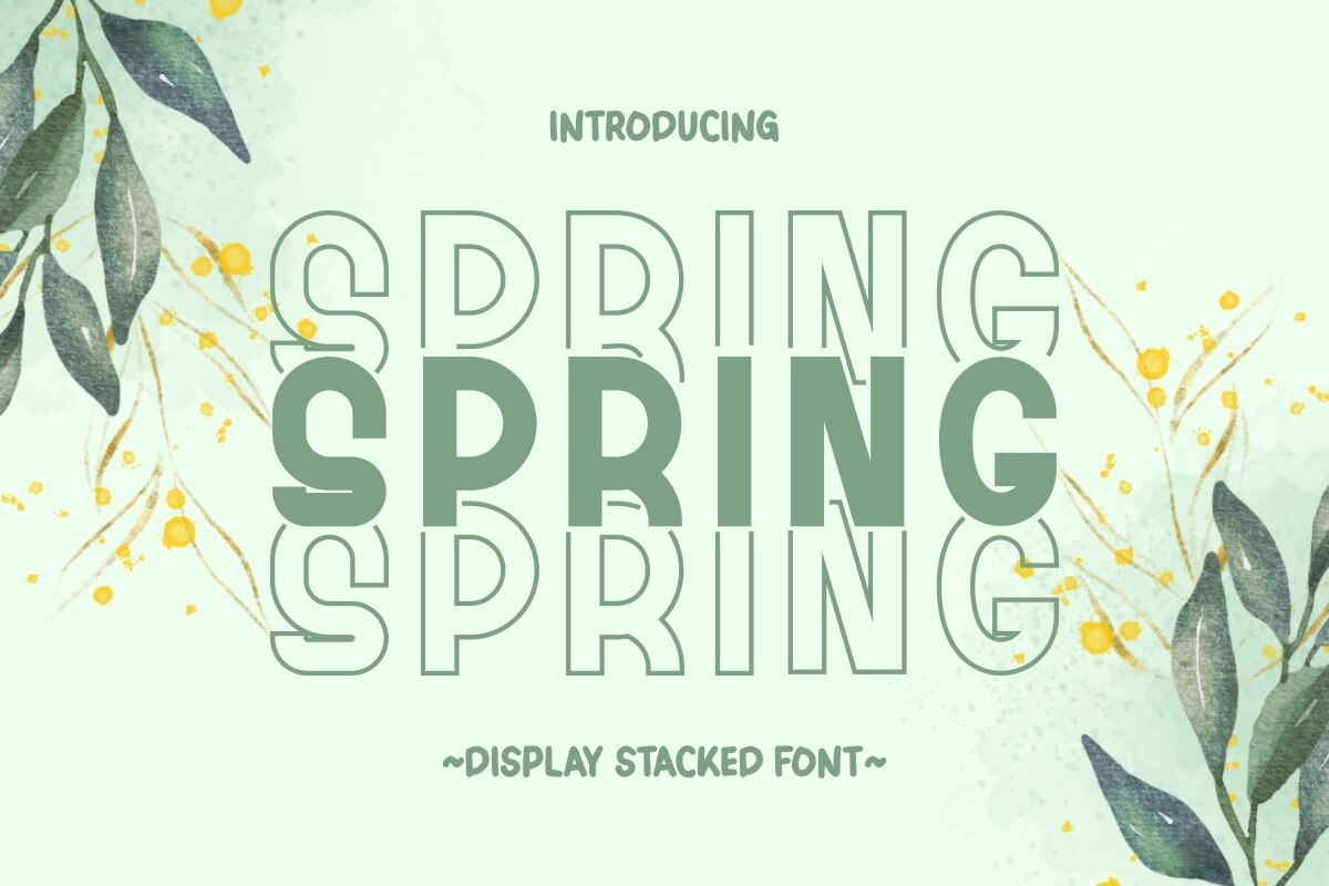 Пример шрифта Spring Stacked