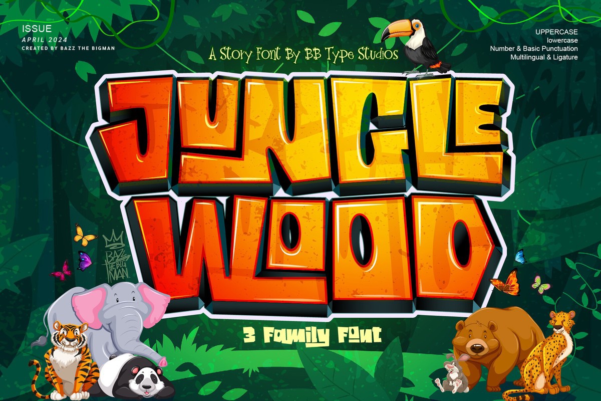 Пример шрифта JungleWood Grunge