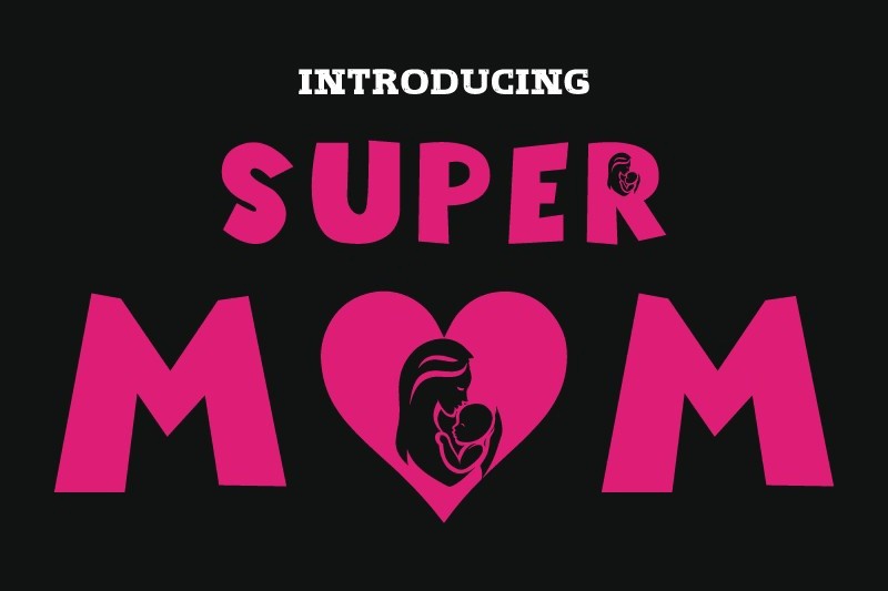 Пример шрифта Super Mom