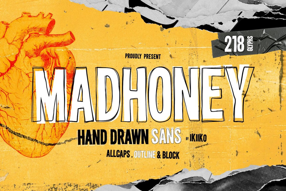 Пример шрифта Madhoney