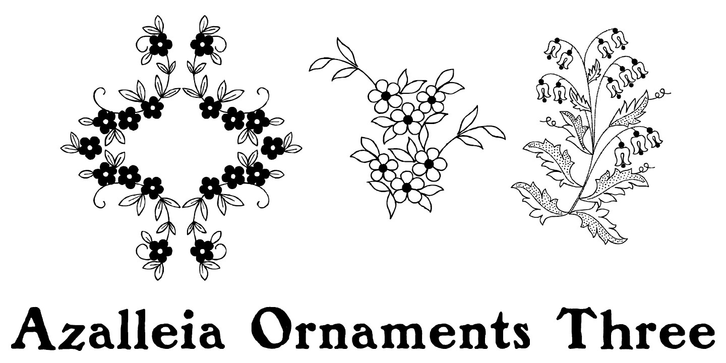 Пример шрифта Azalleia Ornaments Three