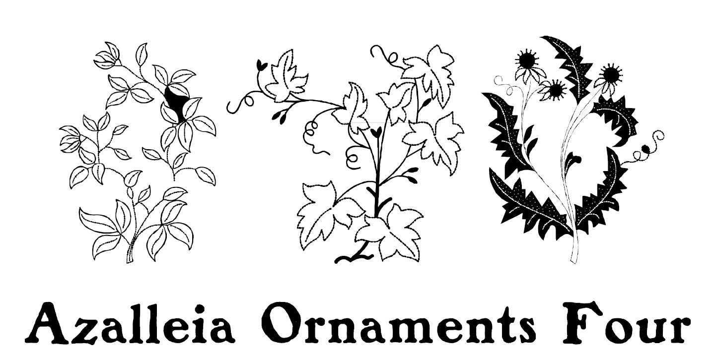 Пример шрифта Azalleia Ornaments Four