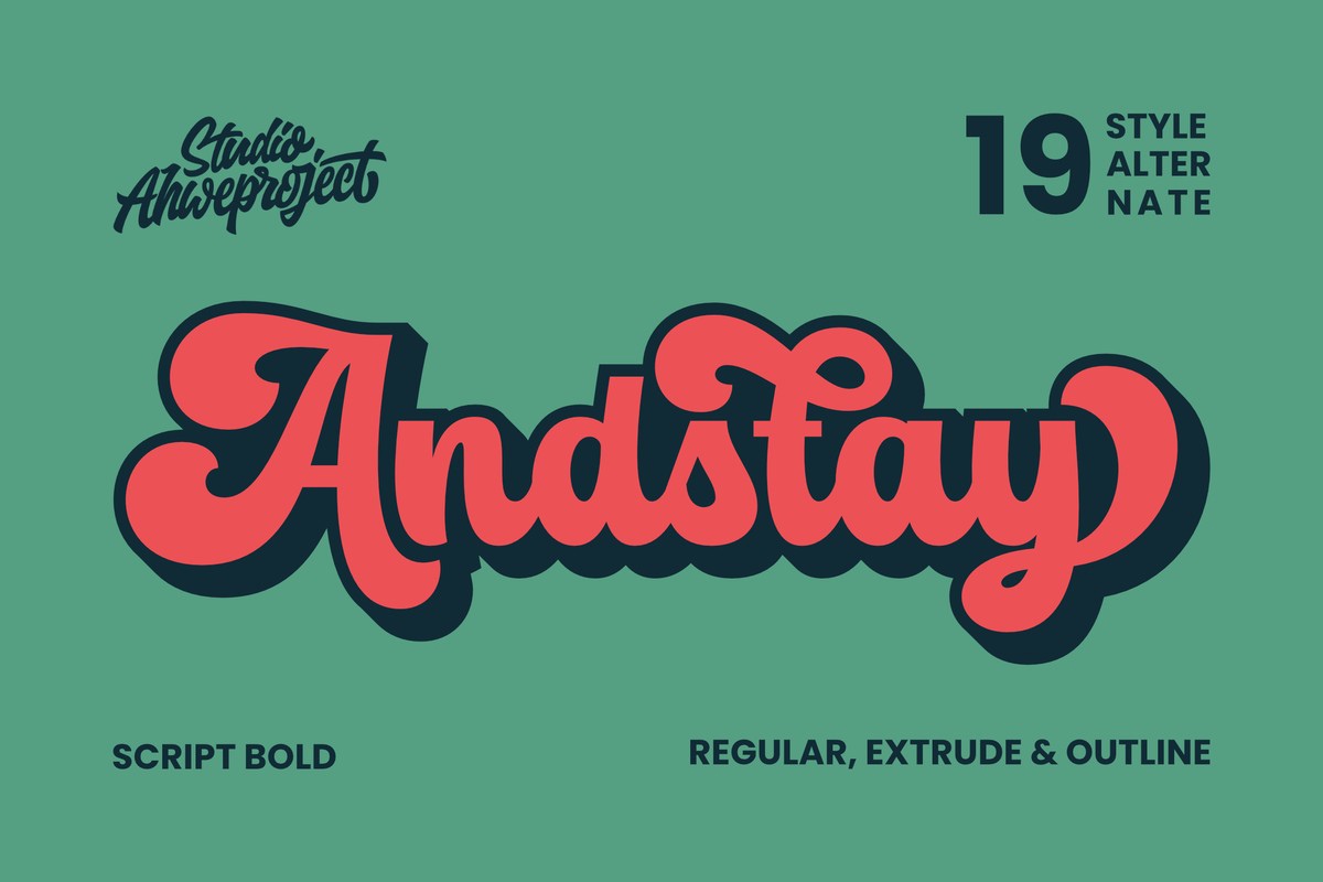 Пример шрифта Andstay