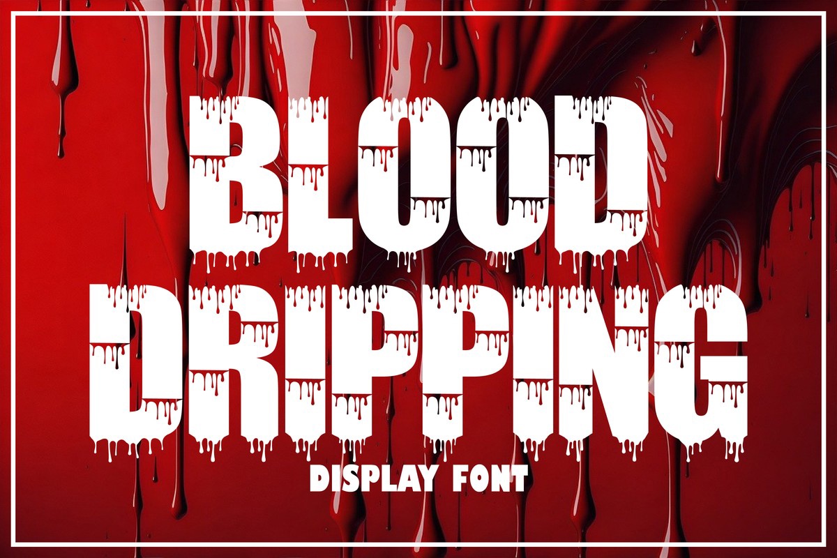 Пример шрифта Blood Dripping