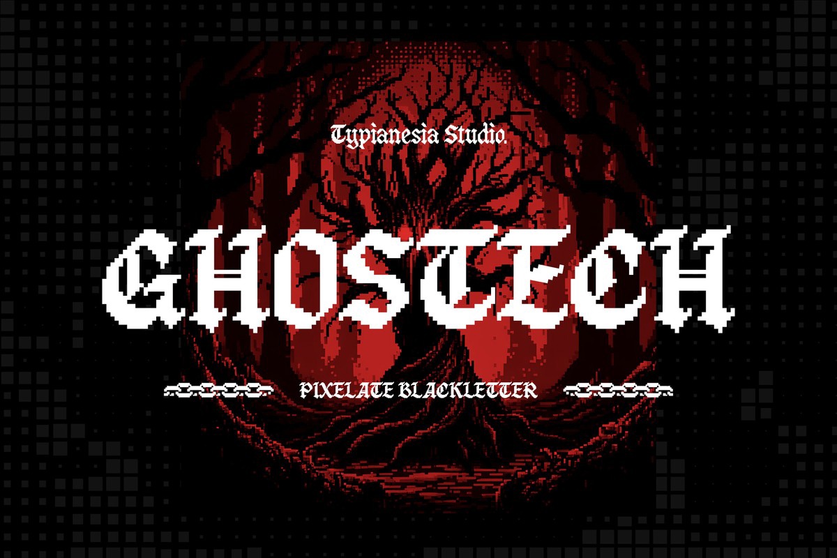 Пример шрифта Ghostech