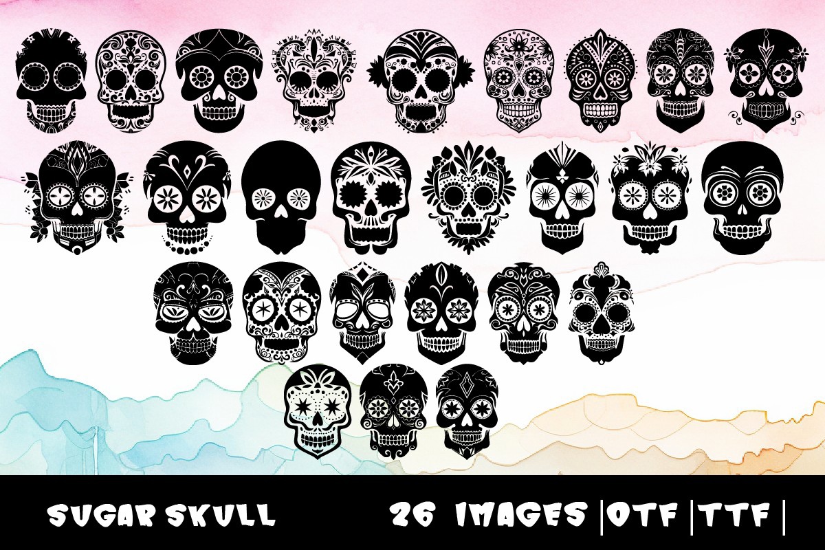 Пример шрифта Sugar Skull