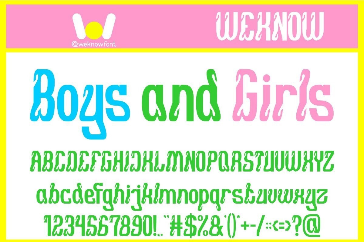 Пример шрифта Boys and Girls