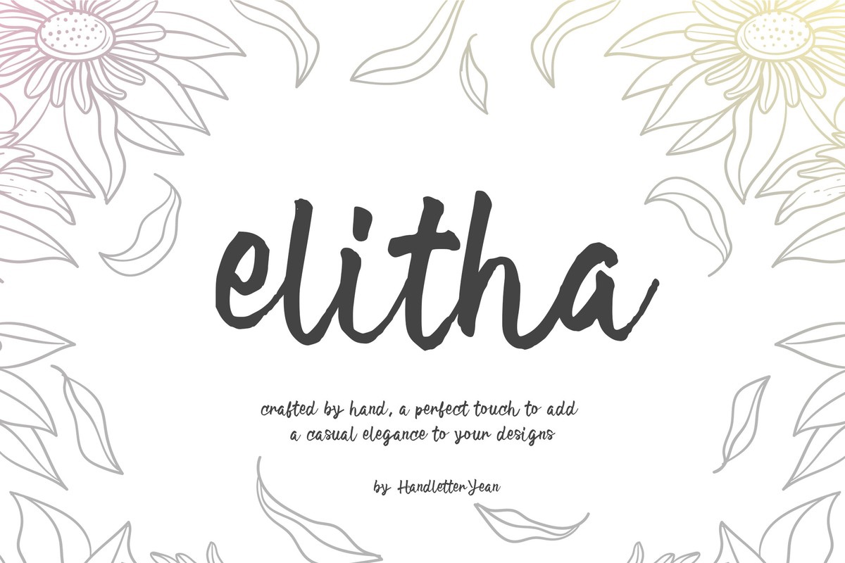 Пример шрифта Elitha