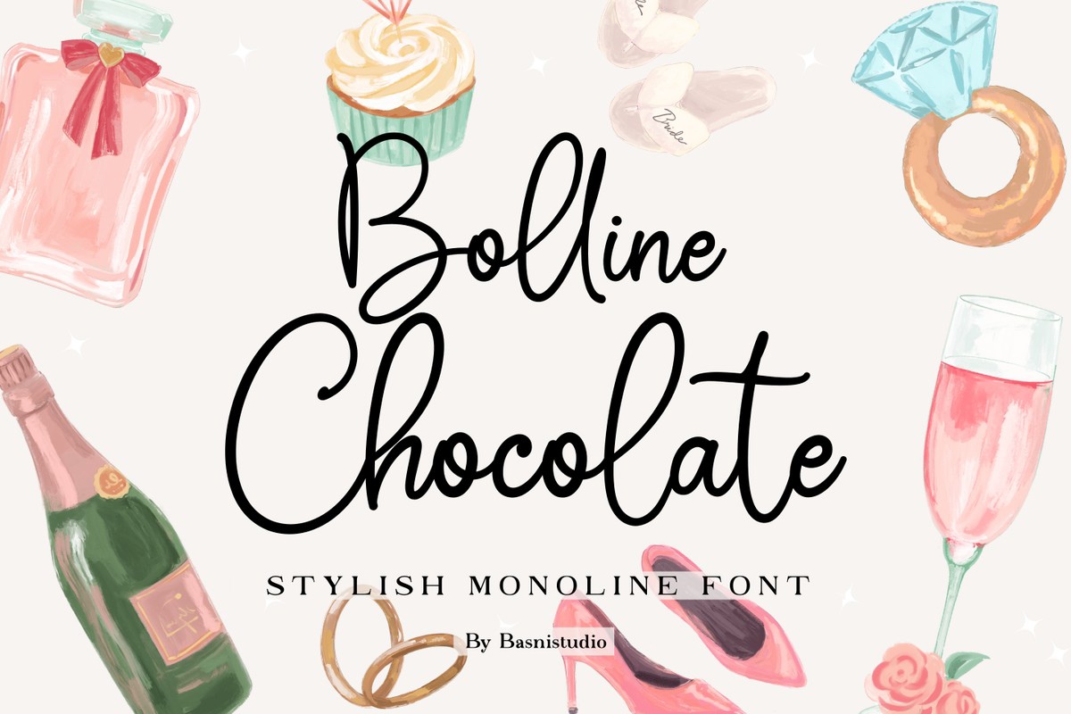 Пример шрифта Bolline Chocolate