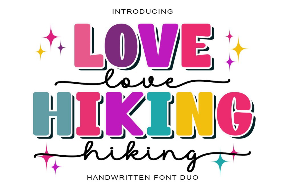 Пример шрифта Love Hiking Duo