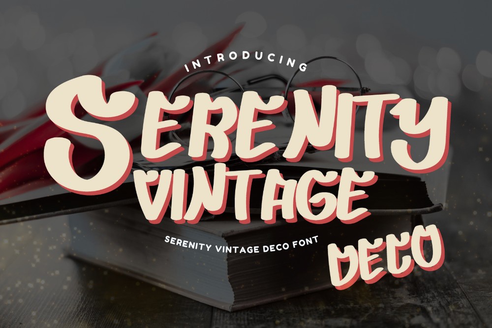 Пример шрифта Serenity Vintage Deco