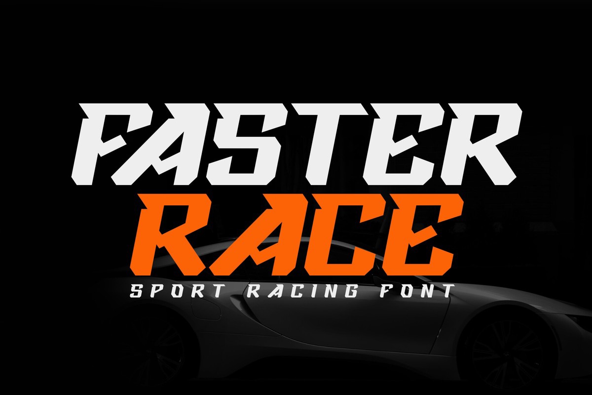 Пример шрифта Faster Race