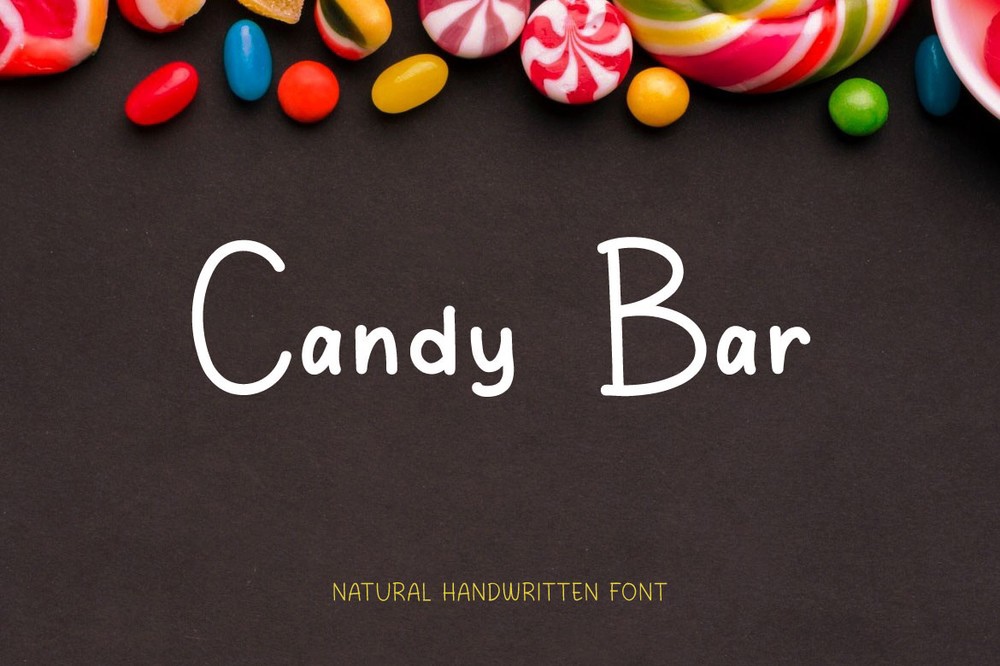 Пример шрифта Candy Bar